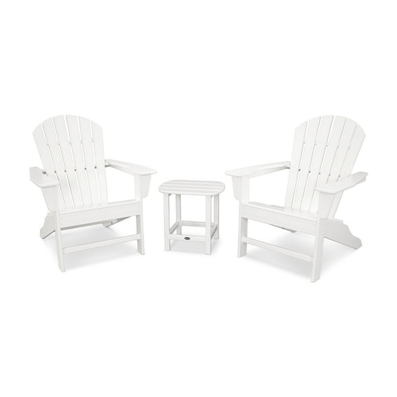POLYWOOD South Beach Adirondack 3-Piece Set in White