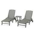 thumbnail image 1 of POLYWOOD South Beach Lumber Adjustable Backrest and Wheels Chaise Lounge- Set of 3 Slate Grey, 1 of 1