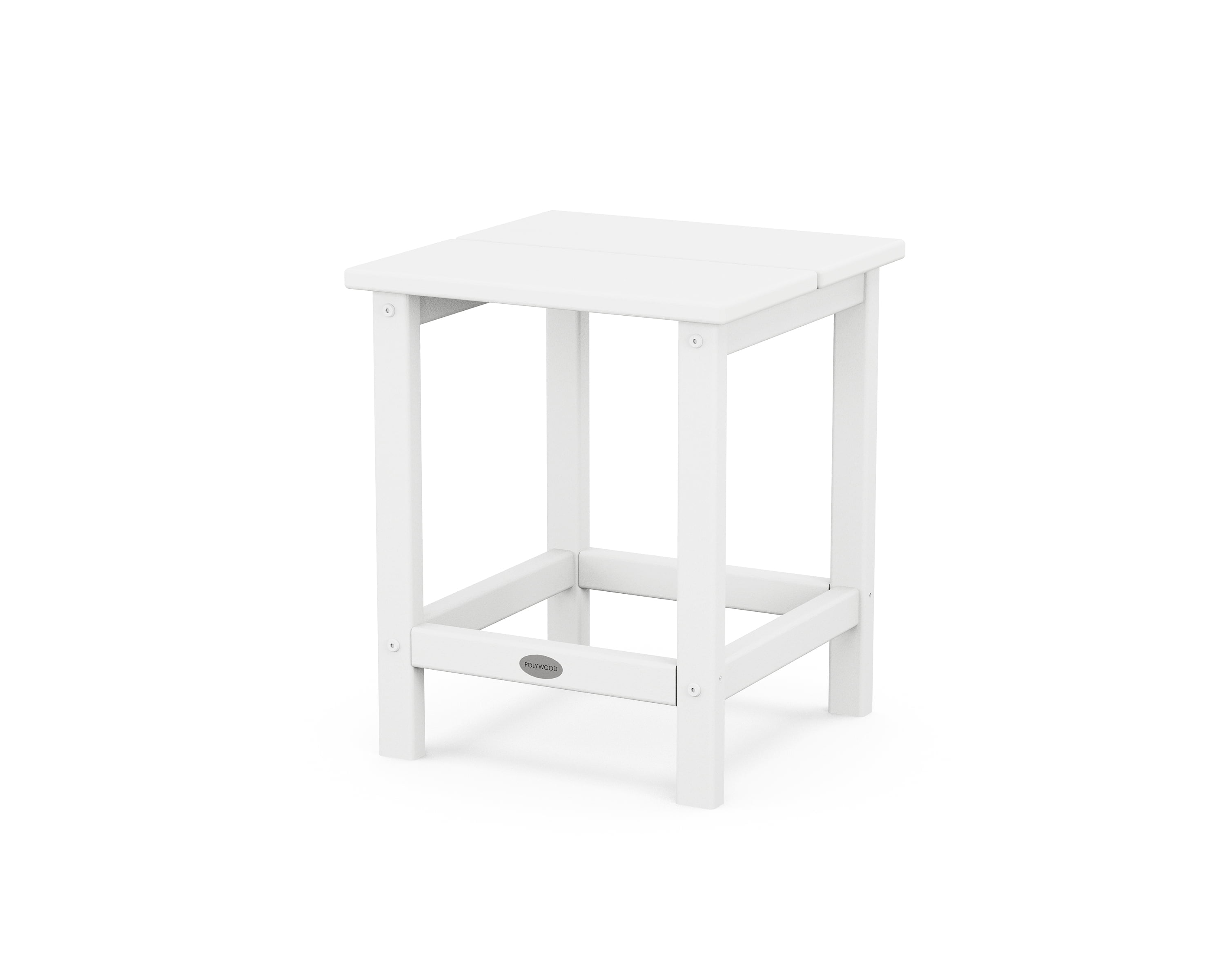 White Polypropylene 18" Square Studio Side Table