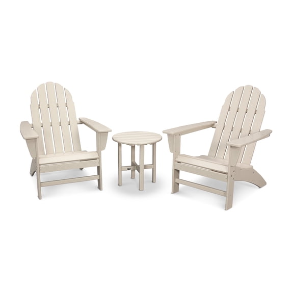 POLYWOOD Vineyard 3-Piece Adirondack Set in Sand