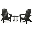 thumbnail image 1 of POLYWOOD Vineyard 3-Piece Curveback Adirondack Set with South Beach 18" Side Table in Black, 1 of 1