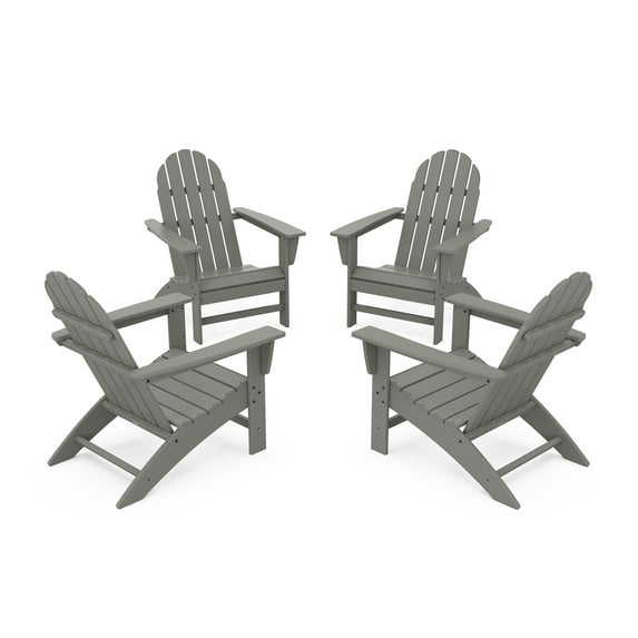 POLYWOOD Vineyard 4-Piece Adirondack Conversation Set in Slate Grey