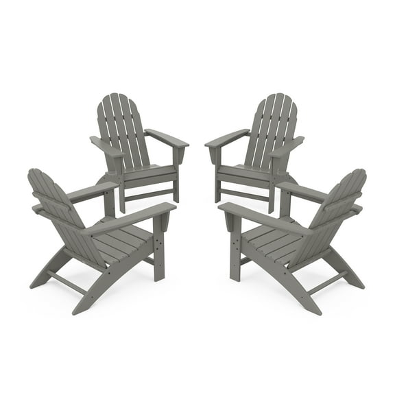 POLYWOOD Vineyard 4-Piece Adirondack Conversation Set in Slate Grey