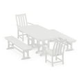 thumbnail image 1 of POLYWOOD Vineyard 5-Piece Dining Set with Benches in White, 1 of 1