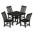 thumbnail image 1 of POLYWOOD Vineyard 5-Piece Farmhouse Trestle Side Chair Dining Set in Black, 1 of 1