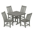 thumbnail image 1 of POLYWOOD Vineyard 5-Piece Farmhouse Trestle Side Chair Dining Set in Slate Grey, 1 of 1