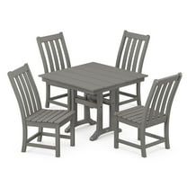 POLYWOOD Vineyard 5-Piece Farmhouse Trestle Side Chair Dining Set in Slate Grey
