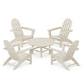 thumbnail image 1 of POLYWOOD Vineyard 5-Piece Outdoor Adirondack Chair Conversation Set in Sand, 1 of 1