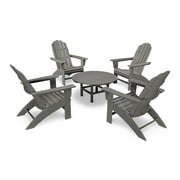 POLYWOOD Vineyard 5-Piece Oversized Adirondack Set in Slate Grey