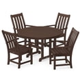 thumbnail image 1 of POLYWOOD Vineyard 5-Piece Round Side Chair Dining Set in Mahogany, 1 of 1