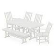 thumbnail image 1 of POLYWOOD Vineyard 6-Piece Farmhouse Dining Set with Bench in White, 1 of 1