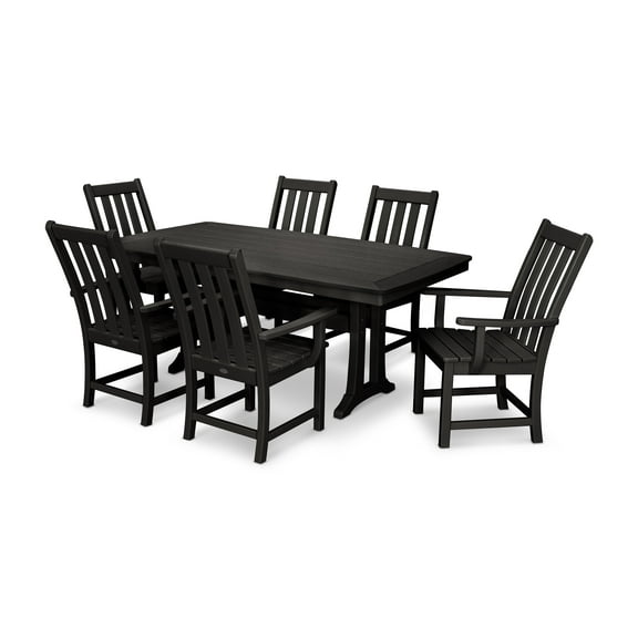 POLYWOOD Vineyard 7-Piece Dining Set in Black
