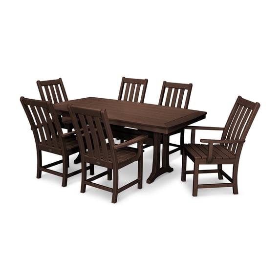 POLYWOOD Vineyard 7-Piece Dining Set in Mahogany