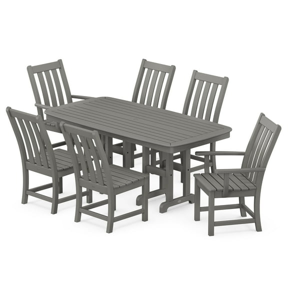 POLYWOOD Vineyard 7-Piece Dining Set in Slate Grey