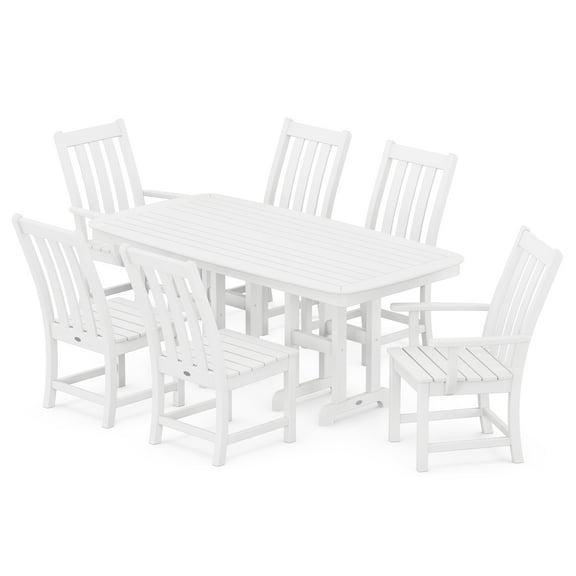 POLYWOOD Vineyard 7-Piece Dining Set in White