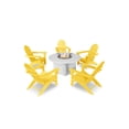 thumbnail image 1 of POLYWOOD Vineyard Adirondack 6-Piece Chat Set with Fire Pit Table in Lemon / White, 1 of 1