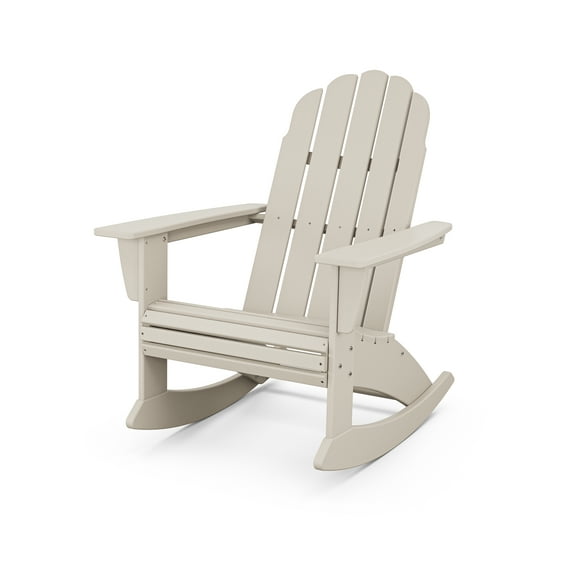 POLYWOOD Vineyard Curveback Adirondack Rocking Chair in Sand