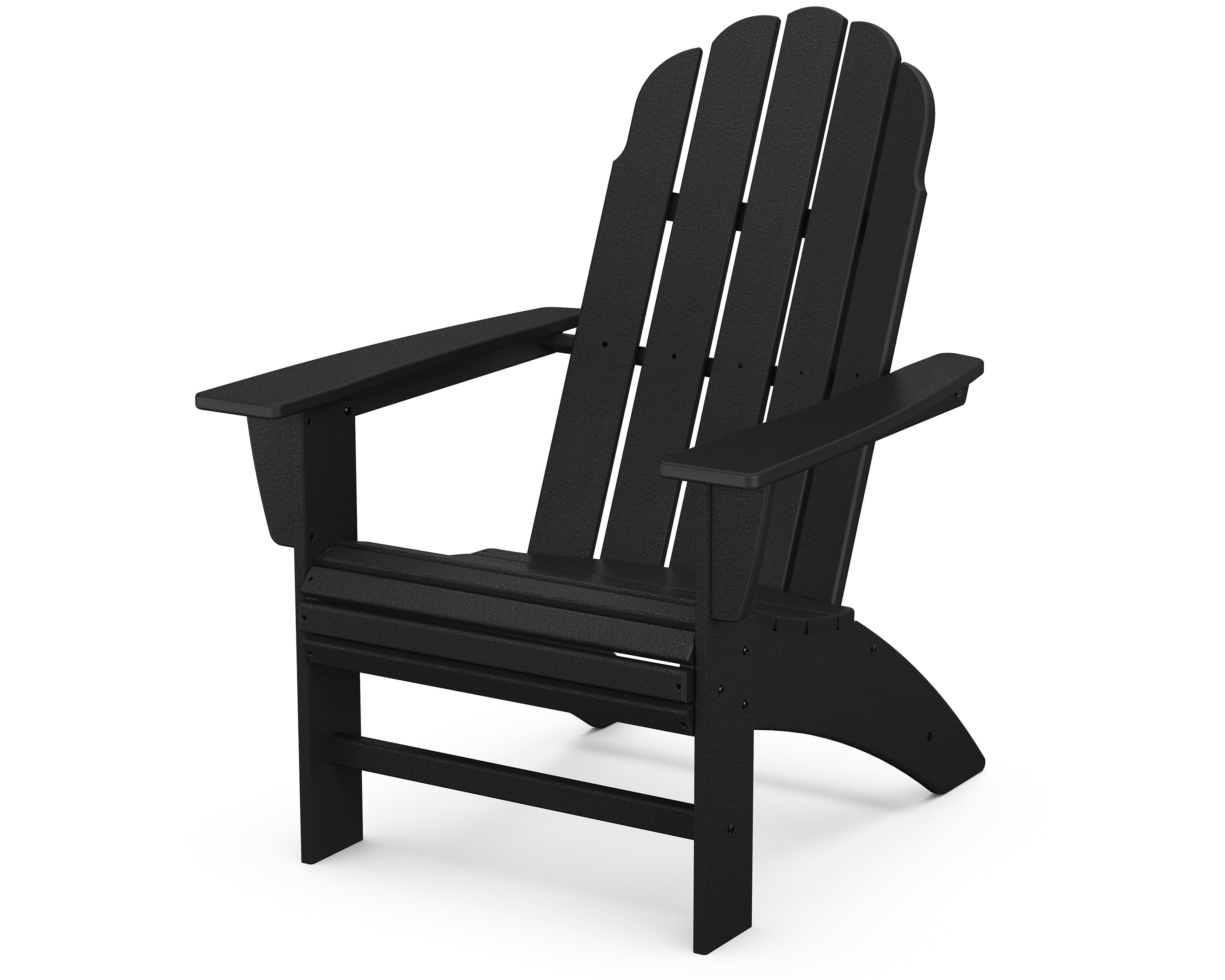 POLYWOOD Vineyard Curveback Outdoor Adirondack Chair in Black