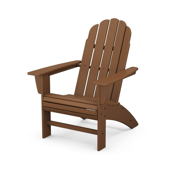 POLYWOOD Vineyard Curveback Outdoor Adirondack Chair in Teak
