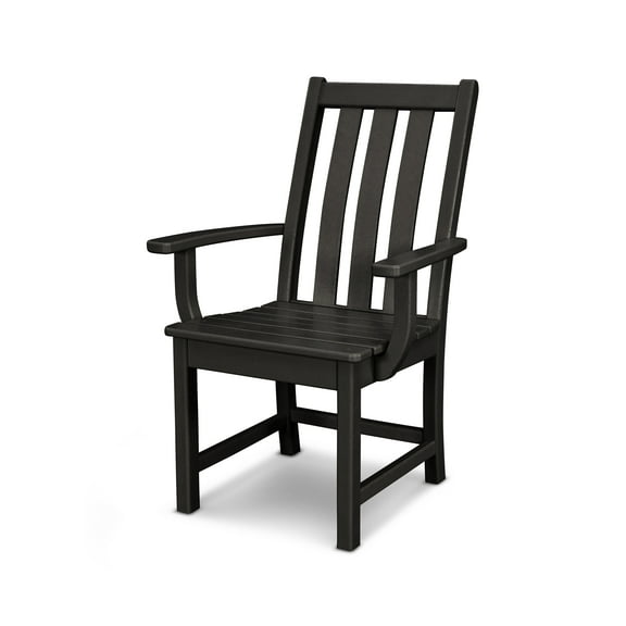 POLYWOOD Vineyard Dining Arm Chair in Black