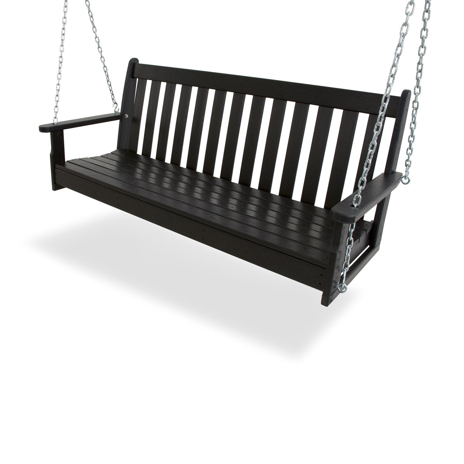 Vineyard 60.5" Black HDPE Outdoor Porch Swing