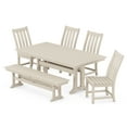 thumbnail image 1 of POLYWOOD Vineyard Side Chair 6-Piece Farmhouse Dining Set with Trestle Legs and Bench in Sand, 1 of 1
