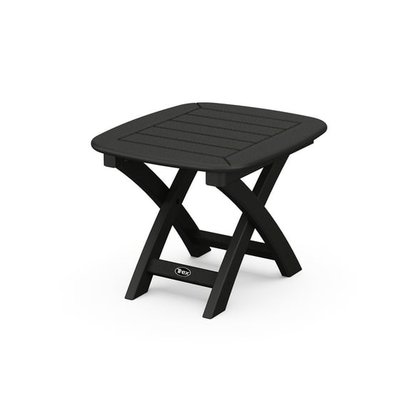 POLYWOOD Yacht Club 21" x 18" Side Table in Charcoal Black