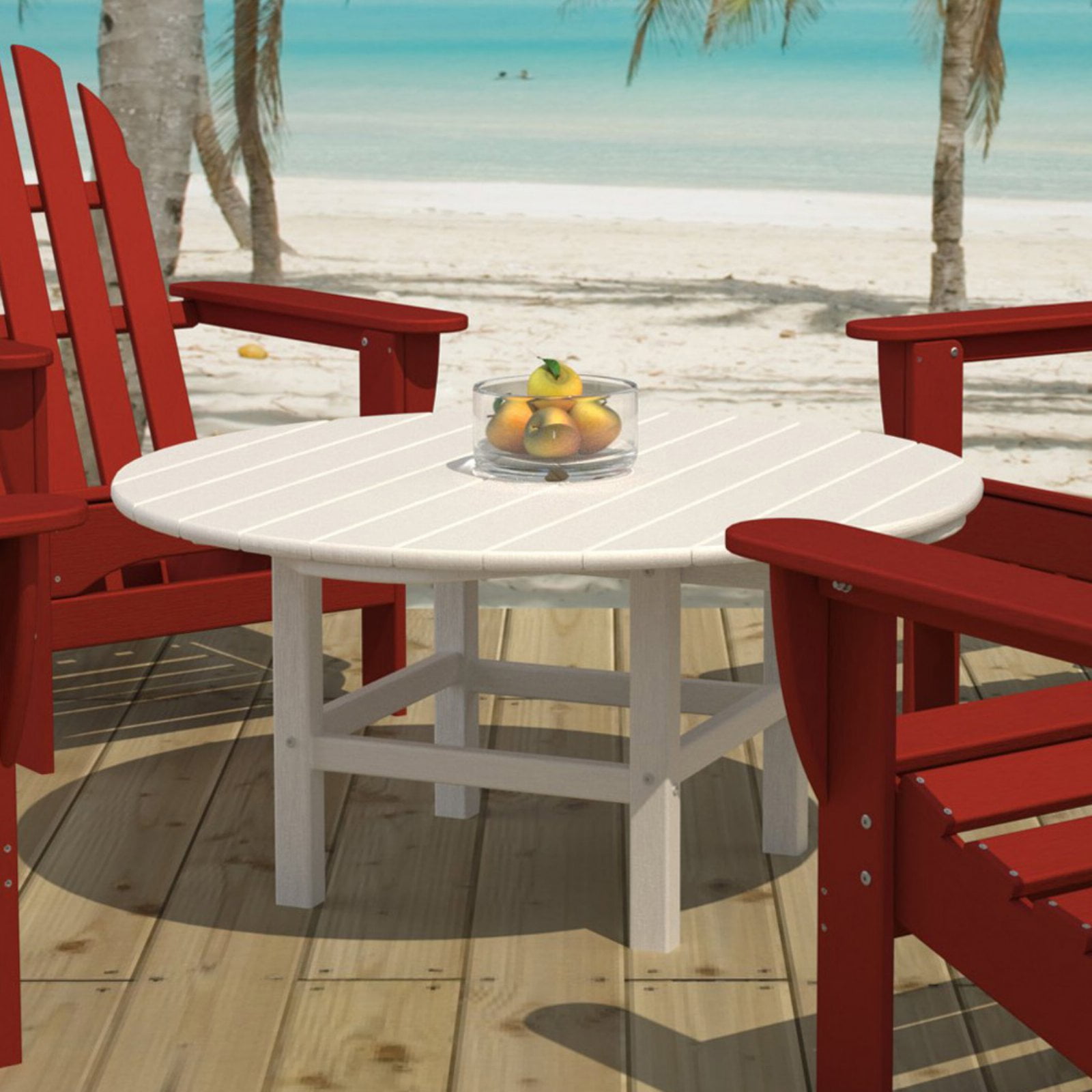 Slate Gray 38" Round Recycled Plastic Outdoor Conversation Table