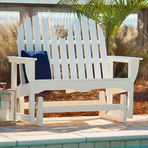 POLYWOOD® Classic Recycled Plastic 4 ft. Adirondack Outdoor Glider Loveseat