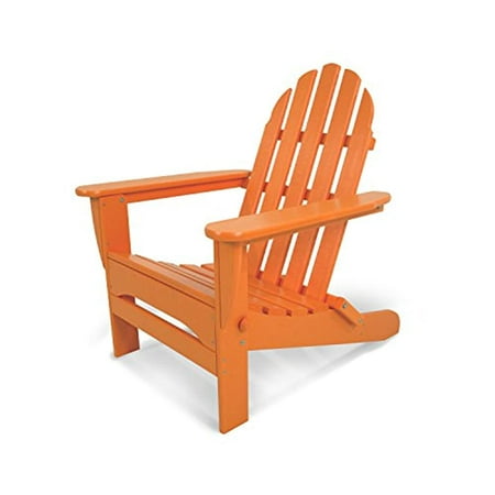 Polywood Classic Folding Adirondack Chair in Tangerine