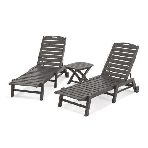 POLYWOOD Nautical 3 Piece Chaise Set