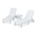 thumbnail image 1 of polywood 3-piece nautical outdoor folding chaise lounge chair & side table set, 1 of 3