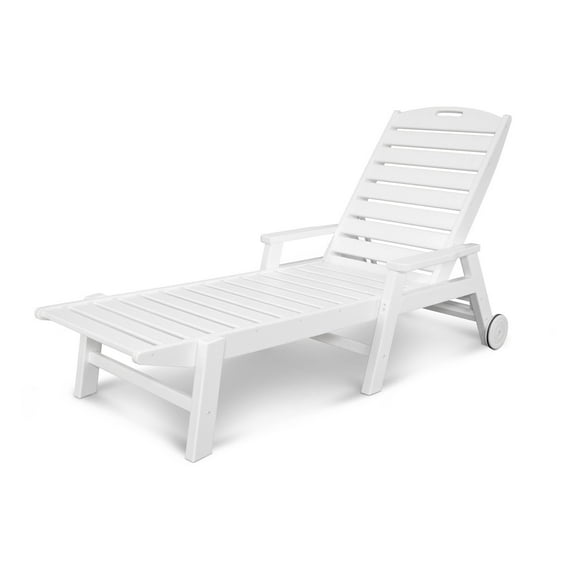 POLYWOOD® Nautical Stackable Wheeled Chaise with Arms