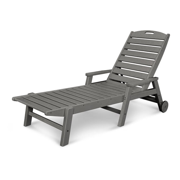POLYWOOD® Nautical Stackable Wheeled Chaise with Arms