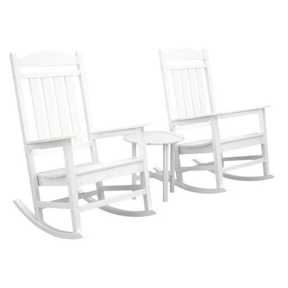POLYWOOD® Presidential Recycled Plastic 3 pc. Rocker Set with Round Side Table