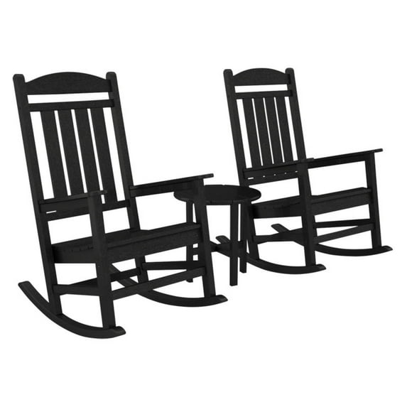 POLYWOOD® Presidential Recycled Plastic 3 pc. Rocker Set with Round Side Table