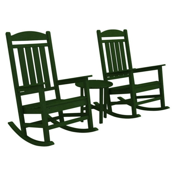 POLYWOOD® Presidential Recycled Plastic 3 pc. Rocker Set with Round Side Table