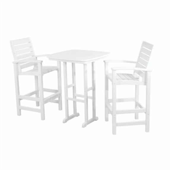 polywood 3-piece signature outdoor bar chair & table set