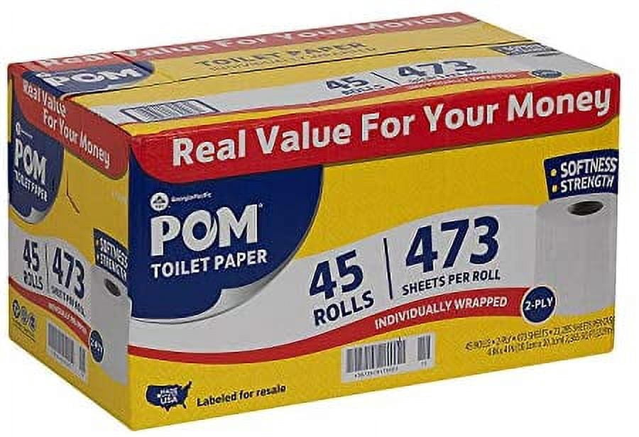 POM 2-ply Toilet Paper, 45 Rolls Per Carton