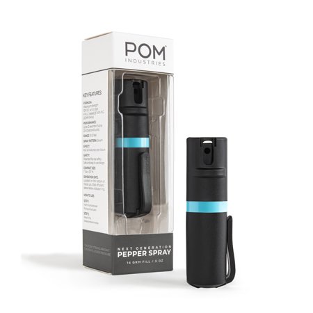 POM Pepper Spray Flip Top Pocket Clip - Maximum Strength OC Spray - Tactical Compact & Safe Design - 25 Bursts & 10 ft Range - Powerful & Accurate Stream Pattern