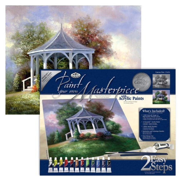 Royal & Langnickel Paint your own Masterpiece 17pc Lakeside Gazebo Acrylic Painting Project