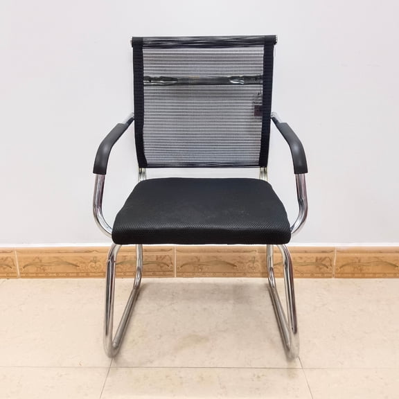 POMABOMA Office chairs Sturdy and Durable Office Chair with Mesh Back with Arms (Silver Frame)