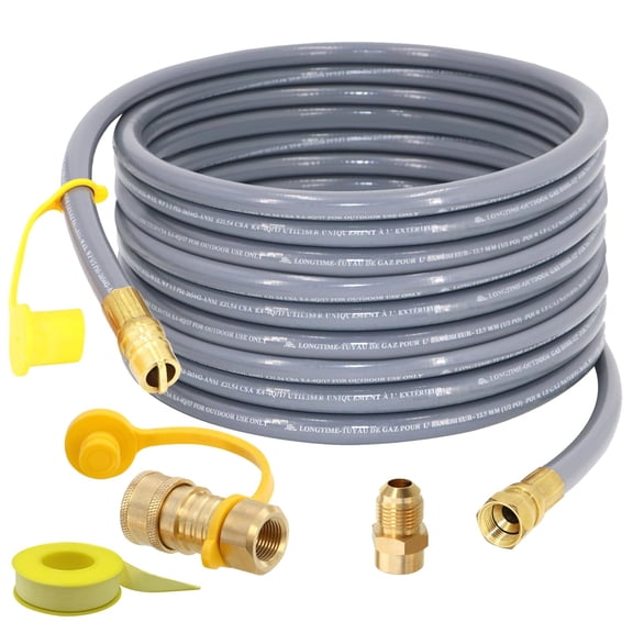 POMEADE 36 Feet 1/2-Inch ID Natural Gas Hose with Quick Connect Fitting for weber, charbroi, Grill, Pizza Oven, Patio Heater