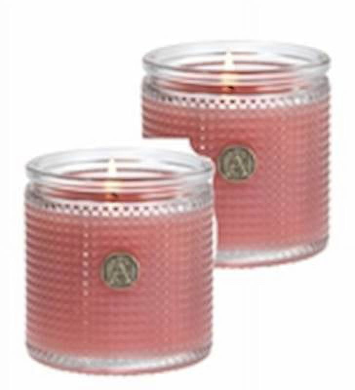 POMELO POMEGRANATE-  SET of 2 Aromatique Textured Glass Scented Jar Candle
