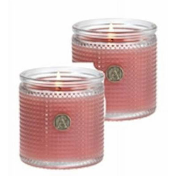 POMELO POMEGRANATE- SET of 2 Aromatique Textured Glass Scented Jar Candle