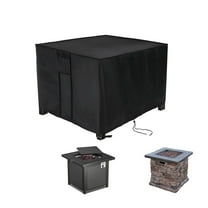 POMER Fire Pit Cover, 28inch Fire Table Covers Square Waterproof Ourdoor Gas Firepit Cover