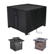 POMER Fire Pit Cover,Square Waterproof Firepit Cover for Outdoor Fire Table,Black - 30x30x25inch