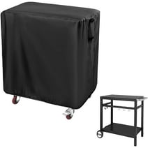 POMER Prep Table Cover, 40inch Waterproof Outdoor BBQ Cart Cover for Double-Shelf Movable Dining Cart Table, Outdoor Buffet Grill Table Cover
