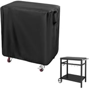 POMER Prep Table Cover for Double-Shelf Movable Dining Cart Tables, 40inch Waterproof Outdoor BBQ Cart Cover Buffet Grill Table Cover