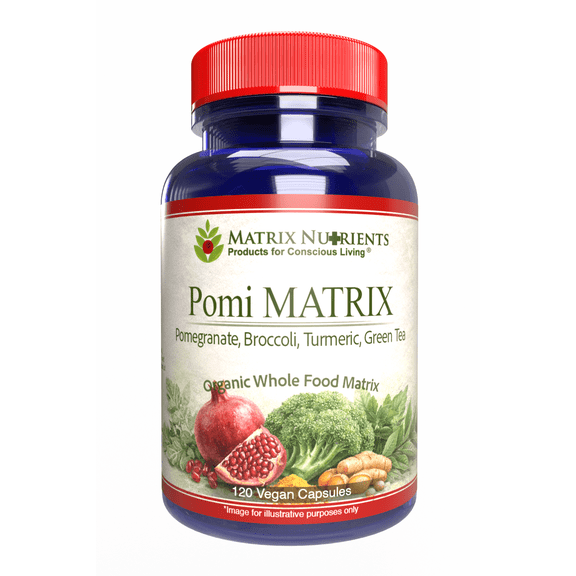 POMI Matrix - 10 Times STRONGER than the competition! - Lower PSA Levels for Healthy Prostate - 100% Organic - Ingredients: Pomegranate, Green Tea, Turmeric, Broccoli - Vegan Capsules (120ct)